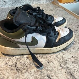 Jordan Kids Black, White, and Green Sneakers